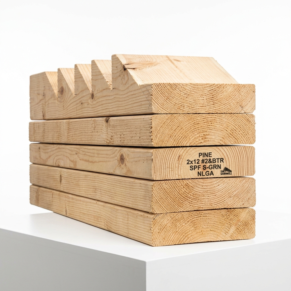 2x12 Stringer Lumber Boards Stack